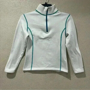 Obermeyer Solace Top Girls Sz Medium White 1/4 Zip Sweater #37010 Ski Snowboard